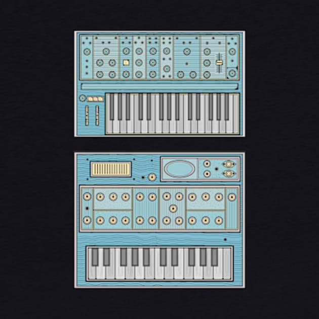 Blue Retro Synthesizer by milhad